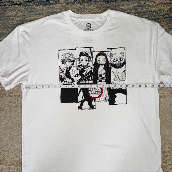 Demon Slayer Anime Manga Adult Short Sleeve White Tee T-Shirt - Picture 5 of 5